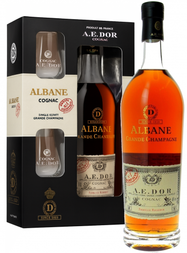 Albane Grande Champagne Cognac con bicchieri