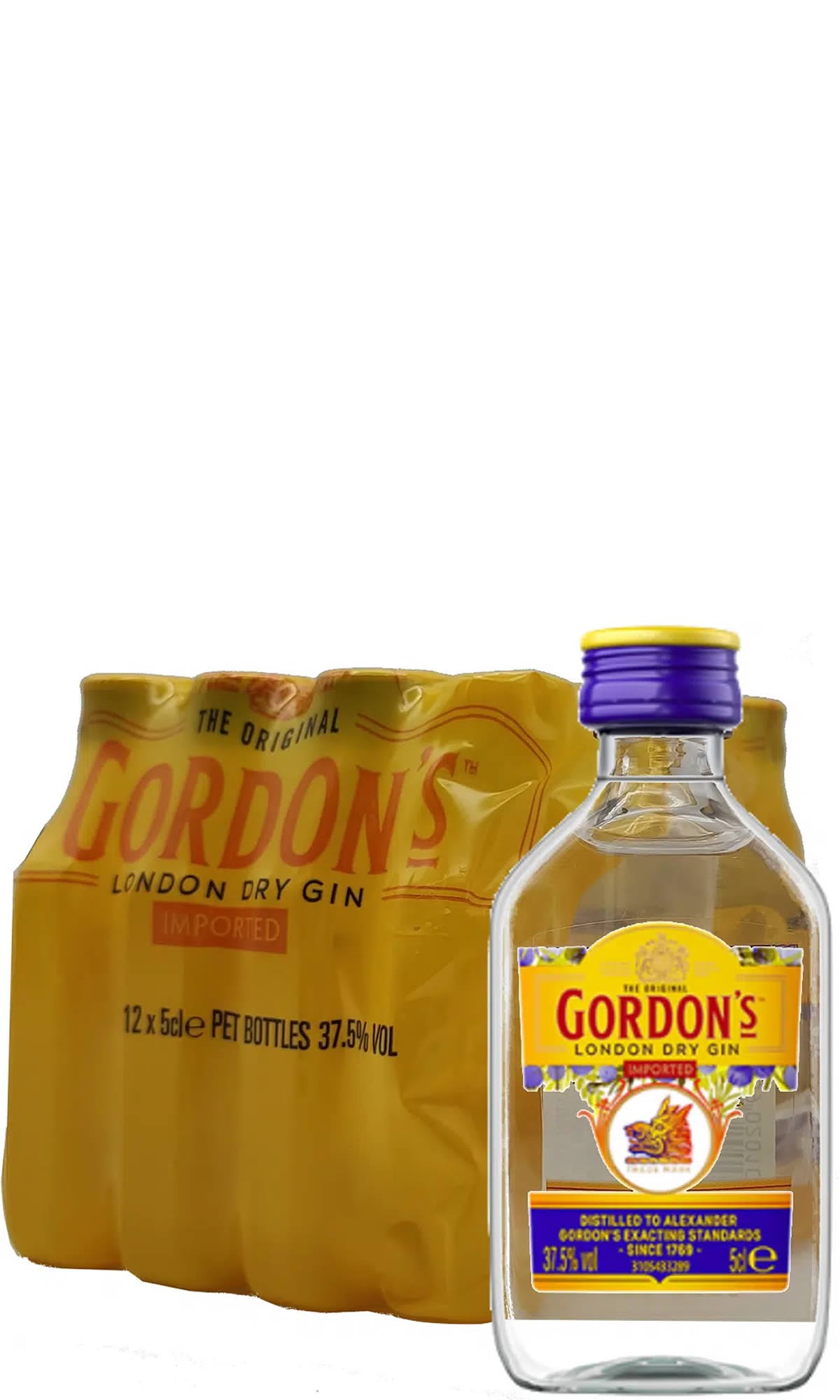 ゴードンGordon's Dry Gin 750ml 47%とミニチュアセット Gordon's Miniature Set inc. Orange Gin, Lemon Gin, 2 x