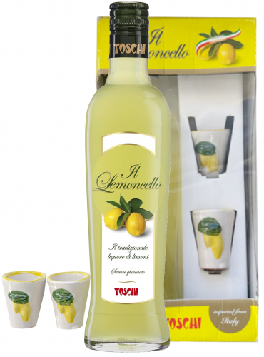 Lemoncello con 2 bicchieri