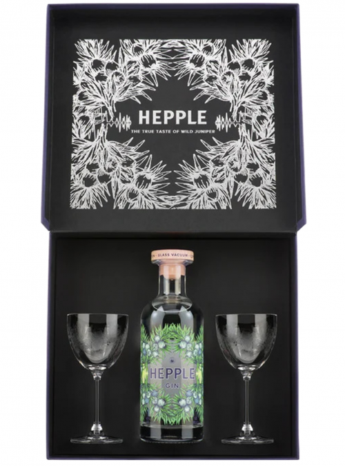 Hepple Gin con 2 calici