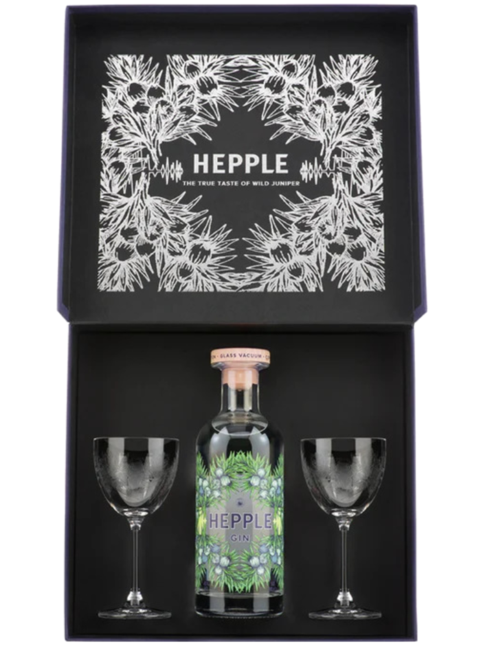 Hepple Gin con 2 calici Hepple Gin con 2 calici