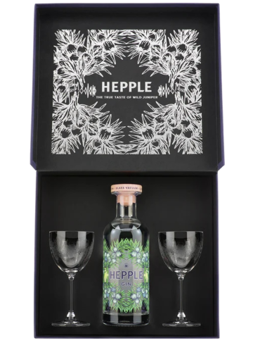 Hepple Gin con 2 calici