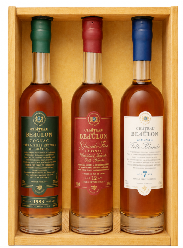Degustazione Cognac in cassa legno (3 bottiglie)